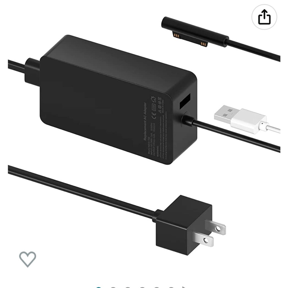 Surface Pro Charger 65W for Surface Pro 3/4/5/6/7/8/9/X